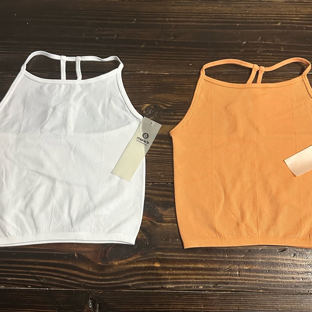 Mono B White and Orange Tank Top Bundle